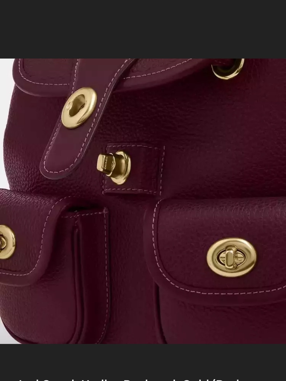 Coach Hadley Backpack in Maroon - Picture 4 of 6